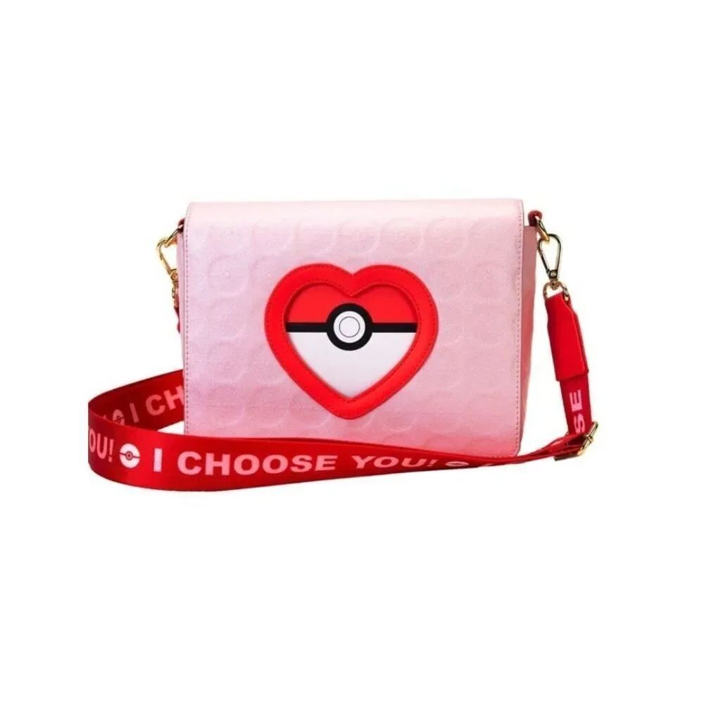Loungefly Pokémon Exclusive I Choose You Hearts Crossbody Bag Love Pink NWT
